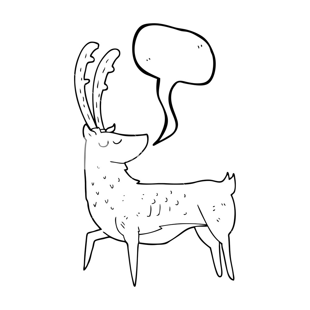 1000x1000 Freehand Drawn Speech Bubble Cartoon Manly Stag Royalty Free Stock