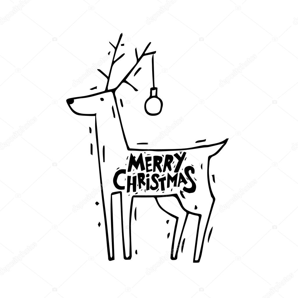 1024x1024 Freehand Drawn Stag Stock Vector Odis