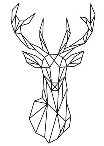 343x480 Drawn Deer Line Art