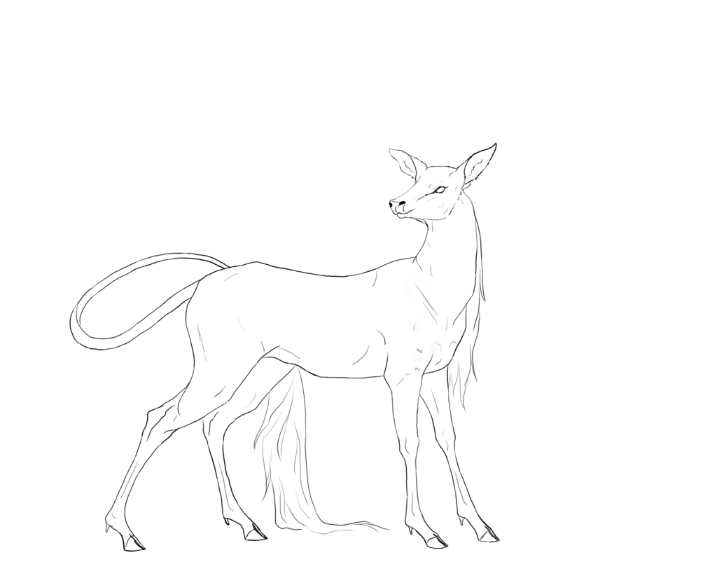 1024x822 Fawnling Free Stag Lineart By Tomaleck