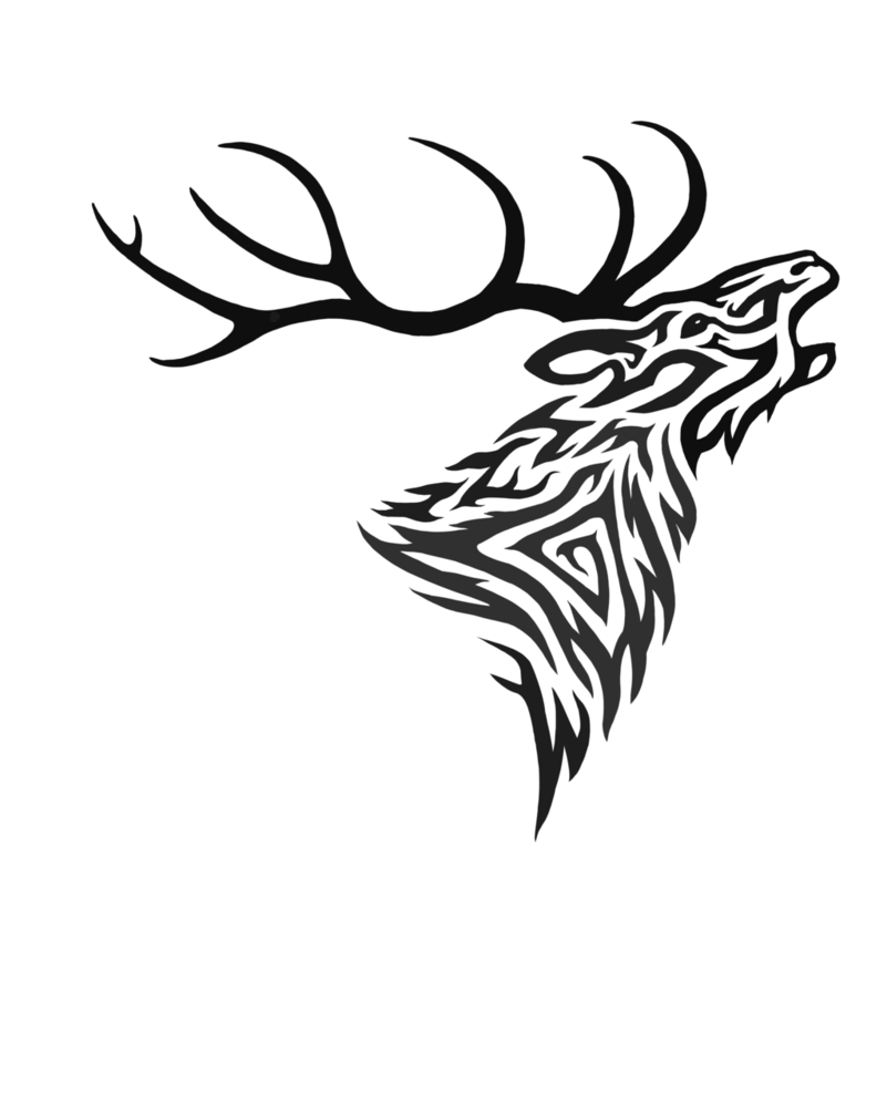 801x997 Roaring Stag Tribal By Hareguizer