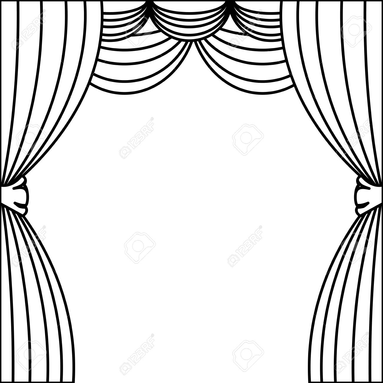 Stage Curtain Drawing at GetDrawings | Free download