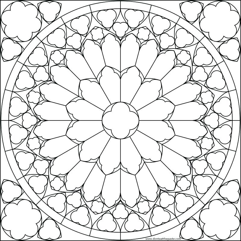 800x800 Stained Glass Window Coloring Page Collections Of Free Printable