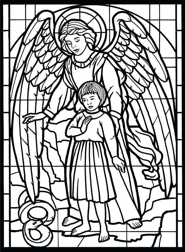 650x886 Stained Glass Coloring Pages For Adults Free Printable Stained