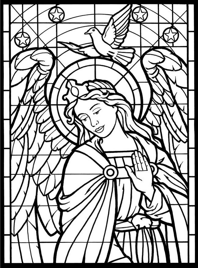 649x880 The Top 11 Christmas Stained Glass Coloring Pages