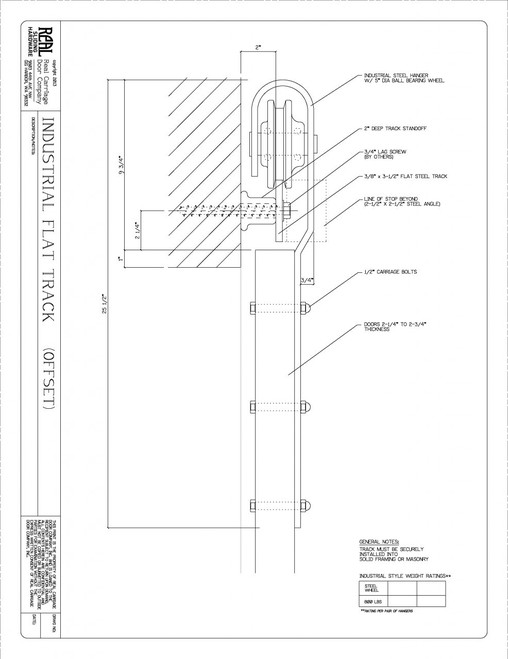 508x659 Heavy Duty Stainless Steel Flat Track (800lb) Barn Door Hardware