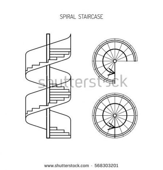 555x580 Spiral Staircase Drawing Art Stair Design