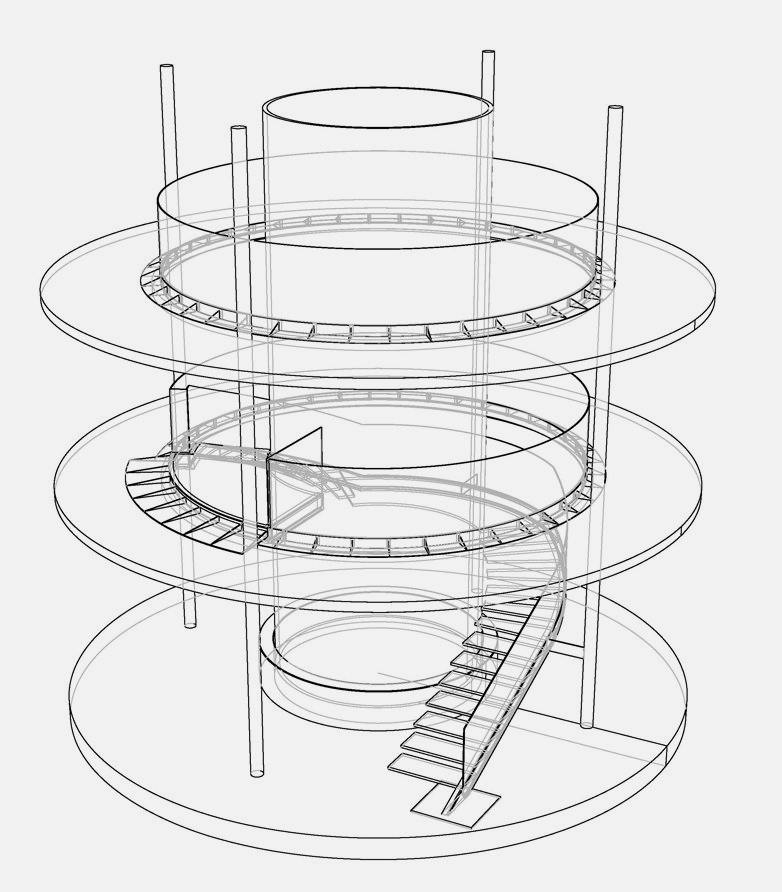 782x892 Amazing Staircase With Large Cylinder Aquarium By Diapo Home