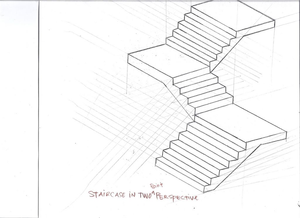 1024x745 Drawn Stairs Point Perspective Stair Design