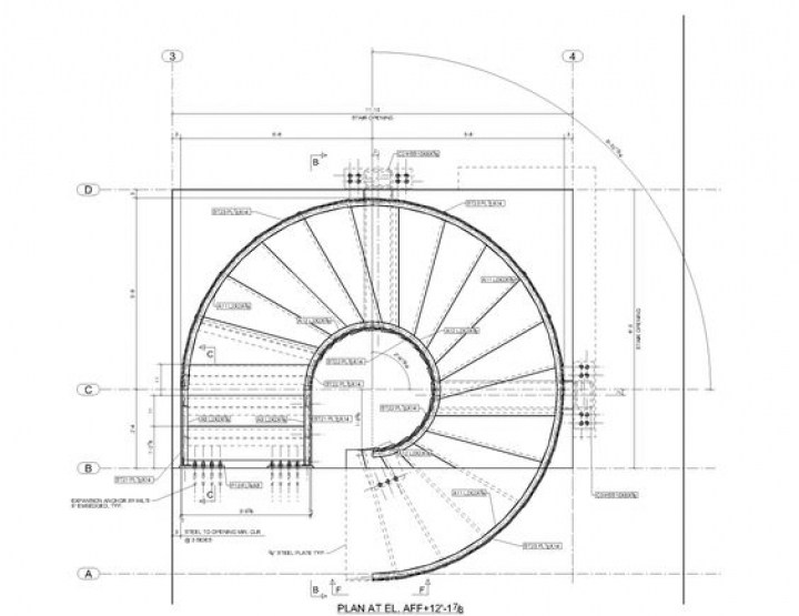 720x555 Curved Staircase Detail Drawing Staircase Gallery
