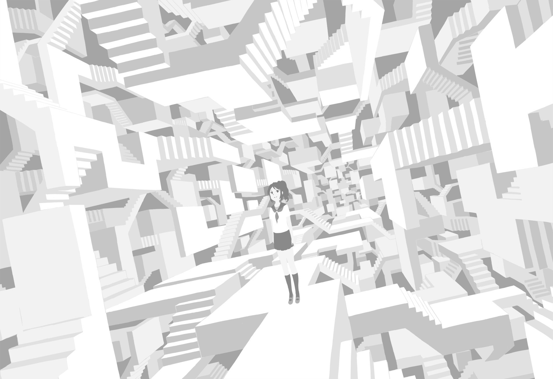 1900x1305 Wallpaper Drawing, Illustration, Anime Girls, Text, Surreal