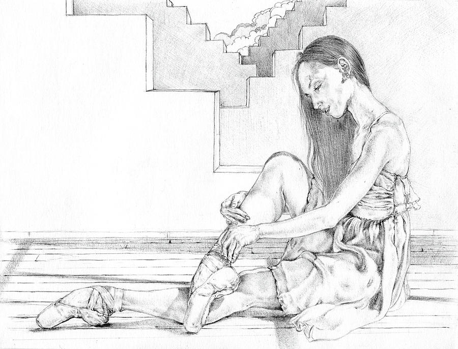 900x686 Stairway To Heaven Drawing By Alexey Gerasimov