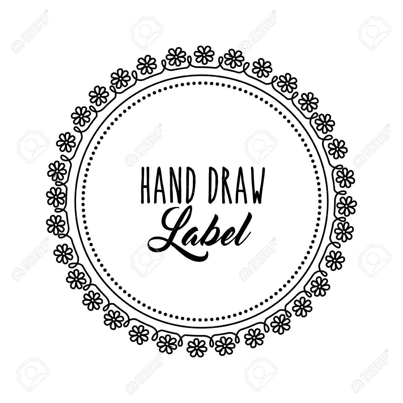 1300x1300 Hand Draw Label Concept Represented By Decorated Seal Stamp Icon