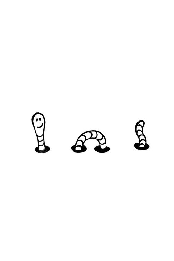 564x846 Small Funny Worm Stamp