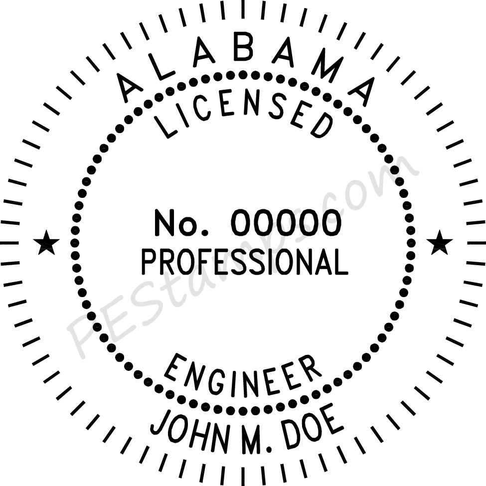 975x975 Alabama Professional Engineer Stamp Pe Stamps