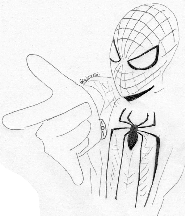 600x700 Spiderman Sketch By Estiloitaliano