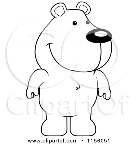 450x470 Cartoon Clipart Of A Black And White Cute Standing Bear