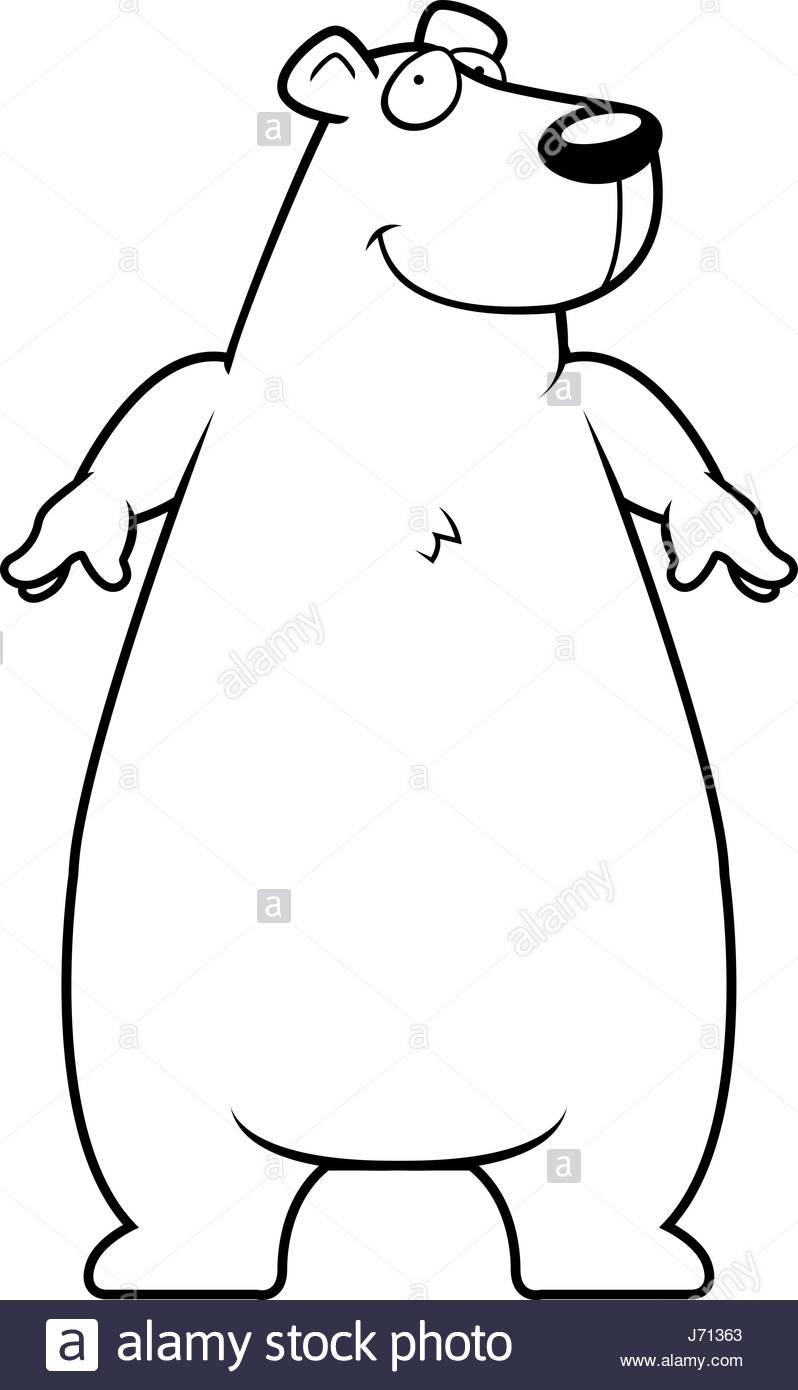 798x1390 A Happy Cartoon Polar Bear Standing And Smiling Stock Vector Art