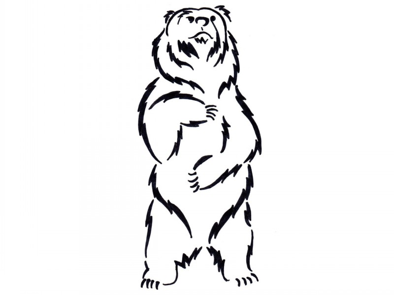 800x600 Funny Black And White Standing Bear Tattoo