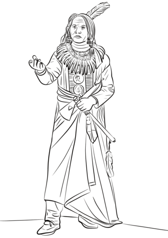 339x480 Standing Bear Ponca Chief Coloring Page Free Printable Coloring