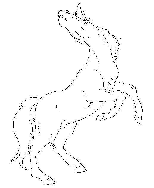 517x632 Standing Horse Lineart By 3naito3