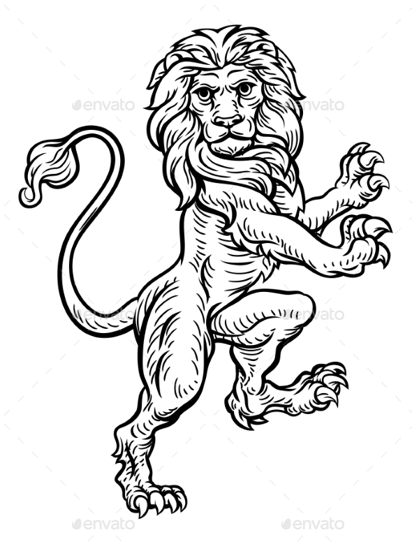 Standing Lion Drawing at GetDrawings | Free download