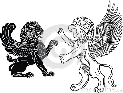 400x303 Winged Lion Clipart