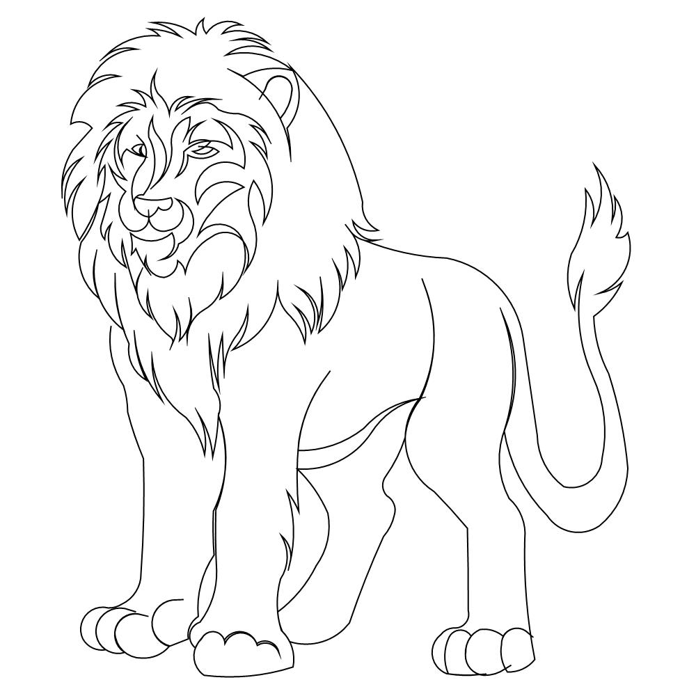 Standing Lion Drawing at GetDrawings | Free download