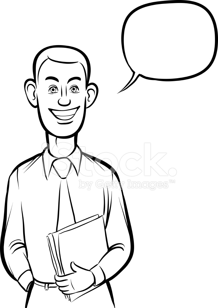 725x1024 Whiteboard Drawing Standing Smiling Business Person Stock Vector