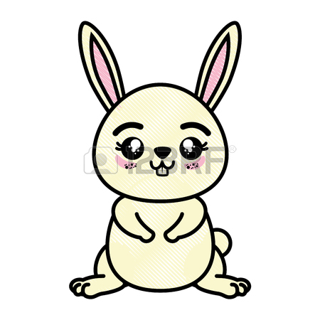 450x450 Isolated Cute Standing Rabbit Icon Vector Illustration Graphic