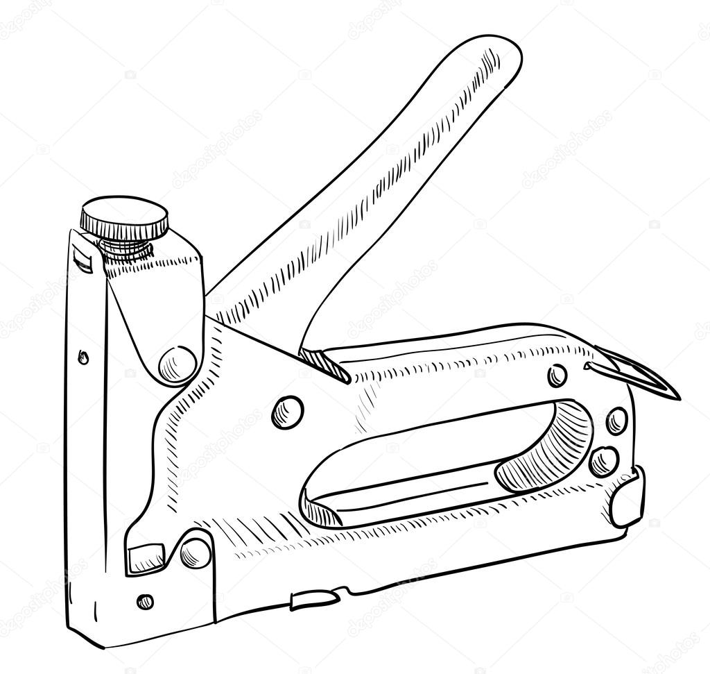 1024x971 Staple Gun Illustration Stock Vector Predragilievsi