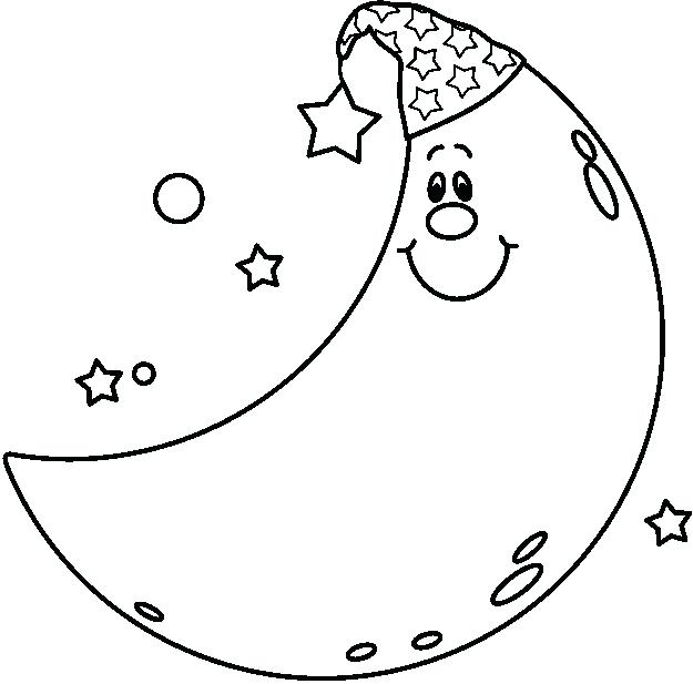 625x617 Moon And Stars Coloring Pages Free Moon Star Coloring Pages Moon