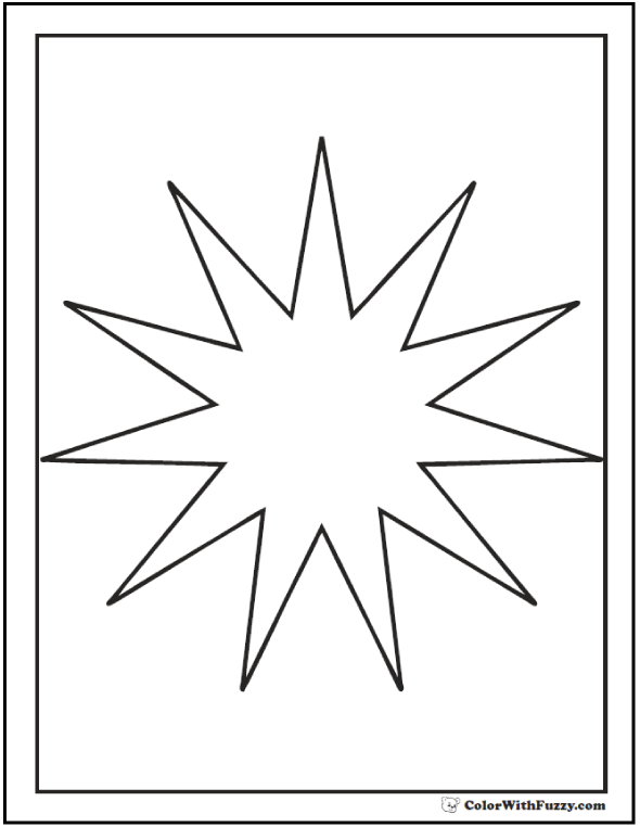 590x762 Starburst Coloring Pages Starburst Outline Coloring Page