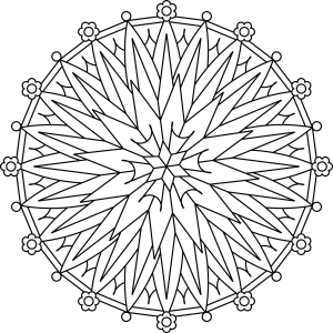 300x300 Starburst Flower Mandala' Is A Traditional Style Circular Mandala