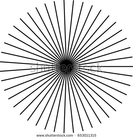 449x470 Sunburst, Starburst Shape Black On White. Rays, Beams Design
