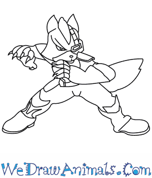 300x350 How To Draw Wolf O'Donnell From Star Fox
