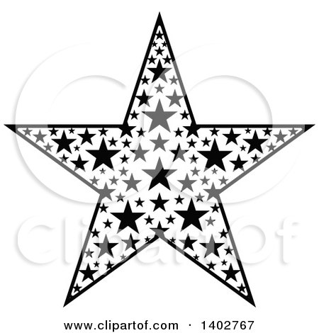 450x470 Clipart Of A Black And White Star Design