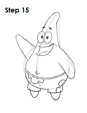 300x388 Draw Patrick Star Step 15 Drawing Drawings, Sketch