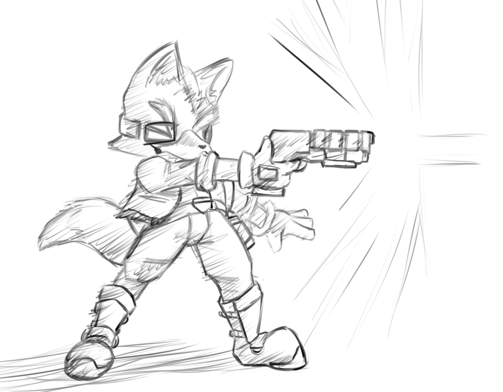 1000x780 Star Fox Sketch By Inkdragonworks