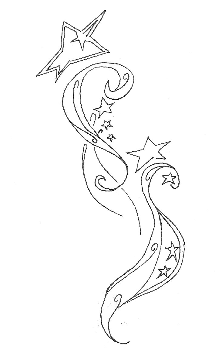 732x1188 Drawn Falling Stars Star Moon