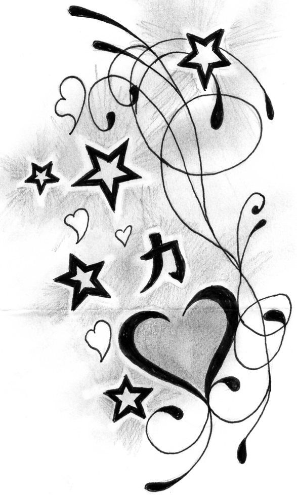 587x980 Heart N Stars Tattoo Designs Tattoos Star Tattoo