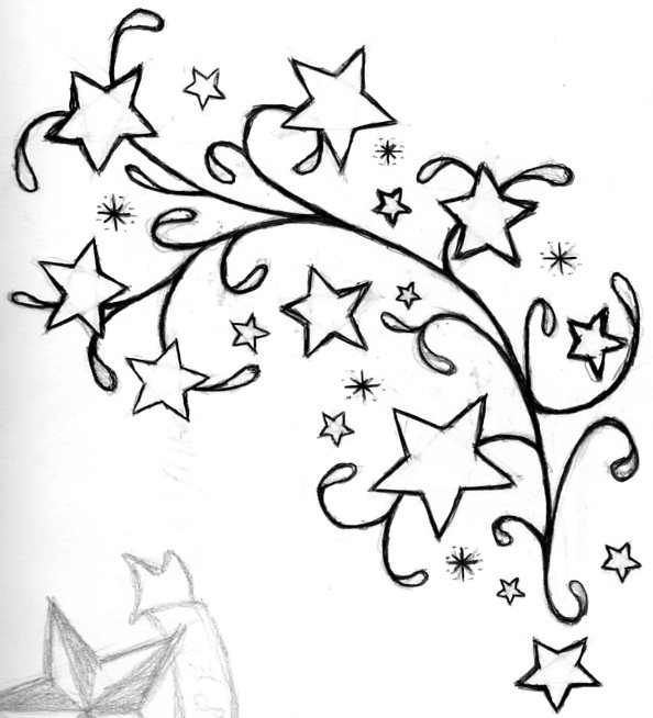 594x654 Small Star Tattoos Designs
