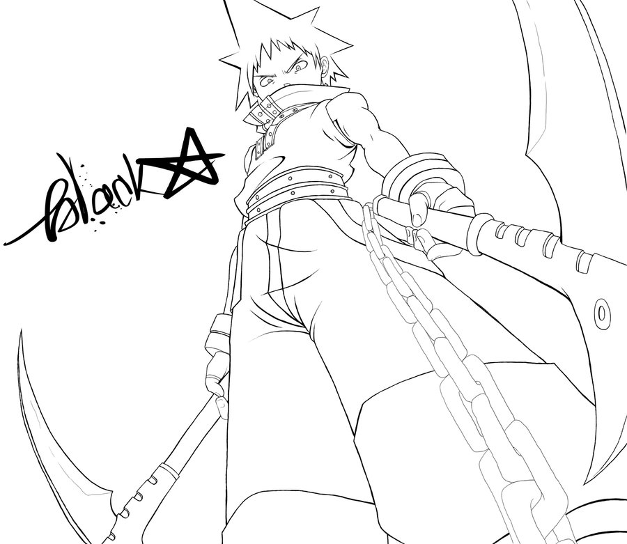 900x781 Soul Eater Blackstar Lineart By Icybluesky