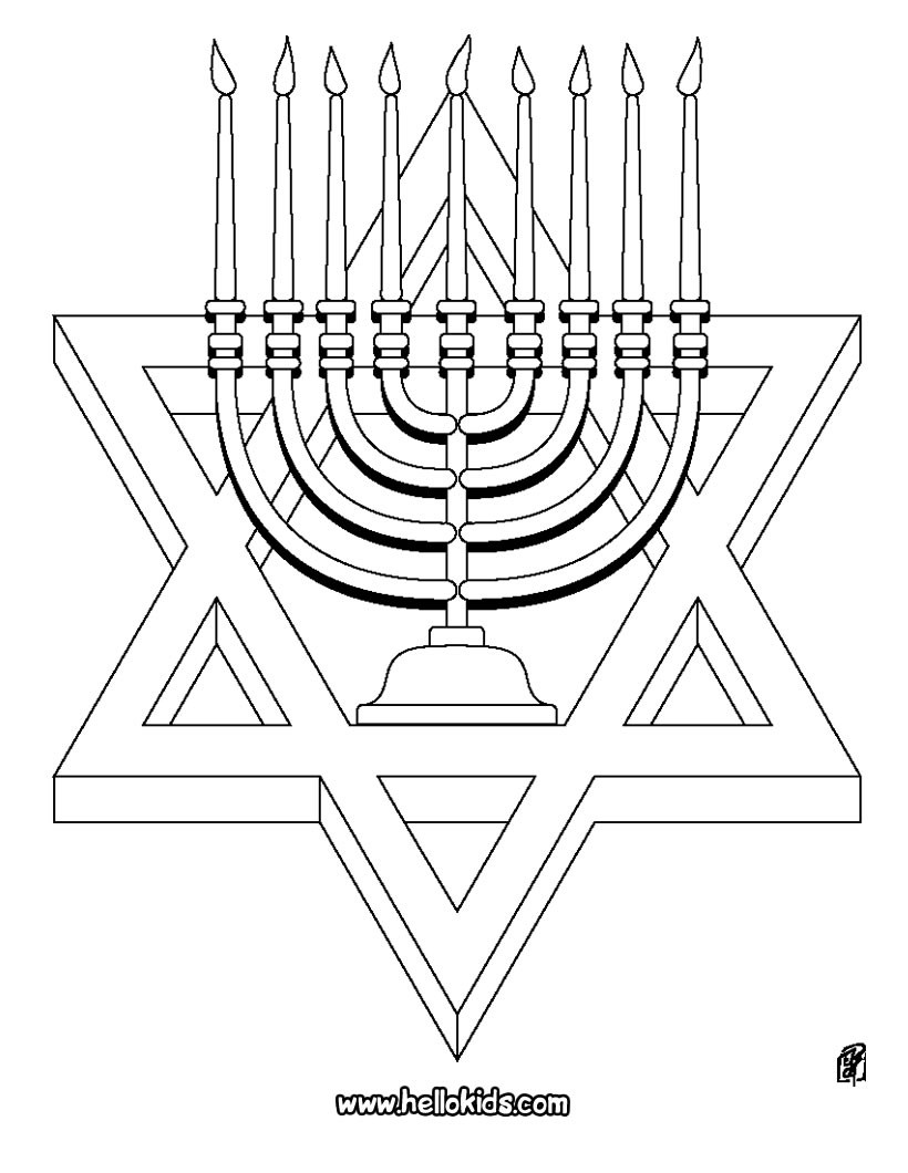 820x1060 Hanukiah And Star Of David Coloring Pages