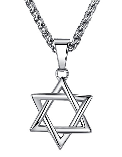 390x500 Stainless Steel Star Of David Pendant Necklace, Unisex