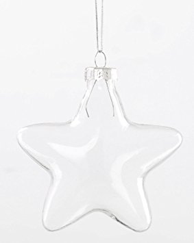 283x355 6 X Clear Star Shape Glass Baublesnaments For Christmas