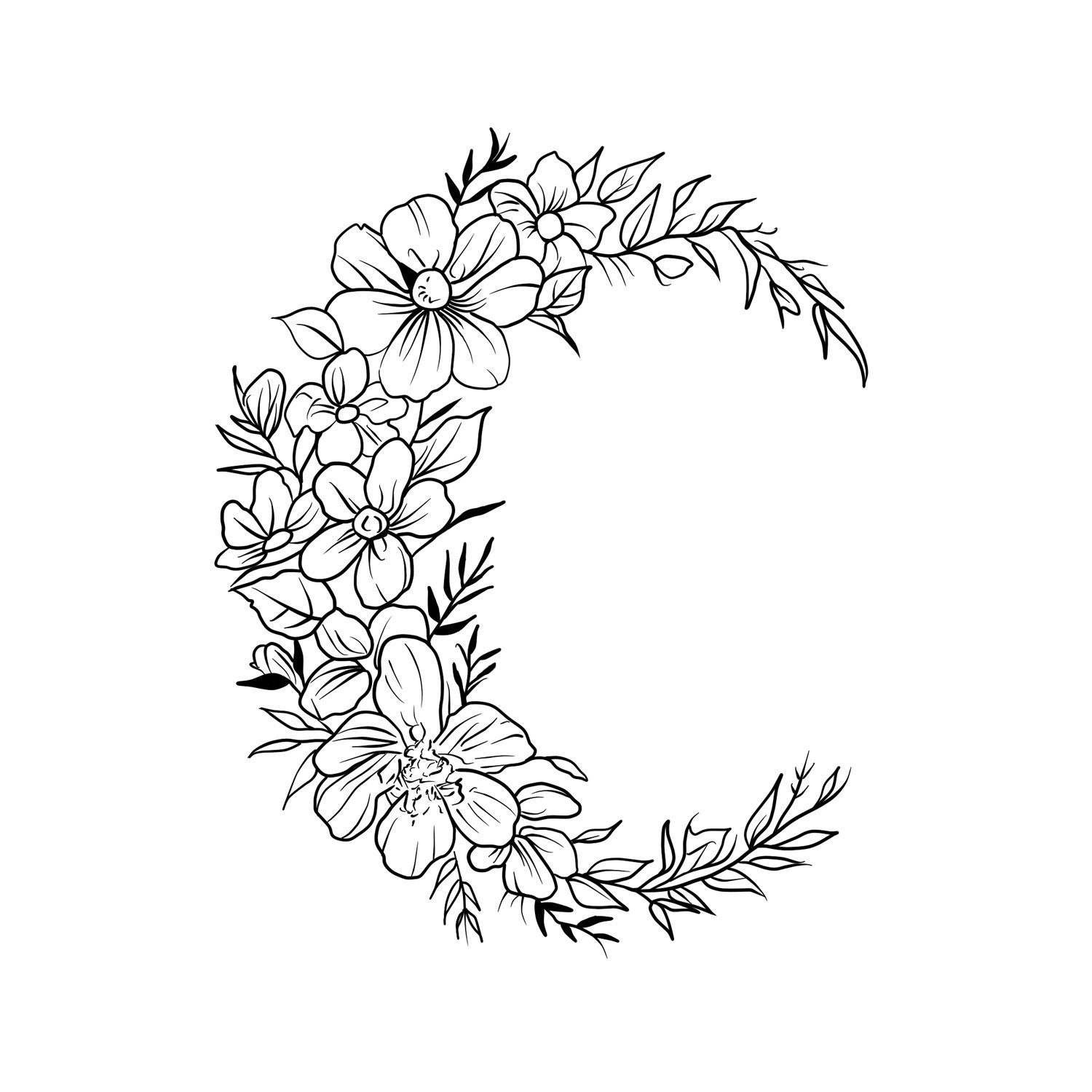 1500x1500 Flower's Night Tattoo, Tattoo Test And Moon Star Tattoo