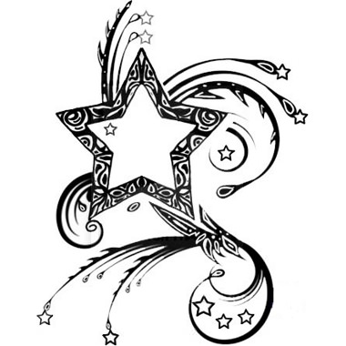 380x380 Star Decorated With Little Stars Tattoo