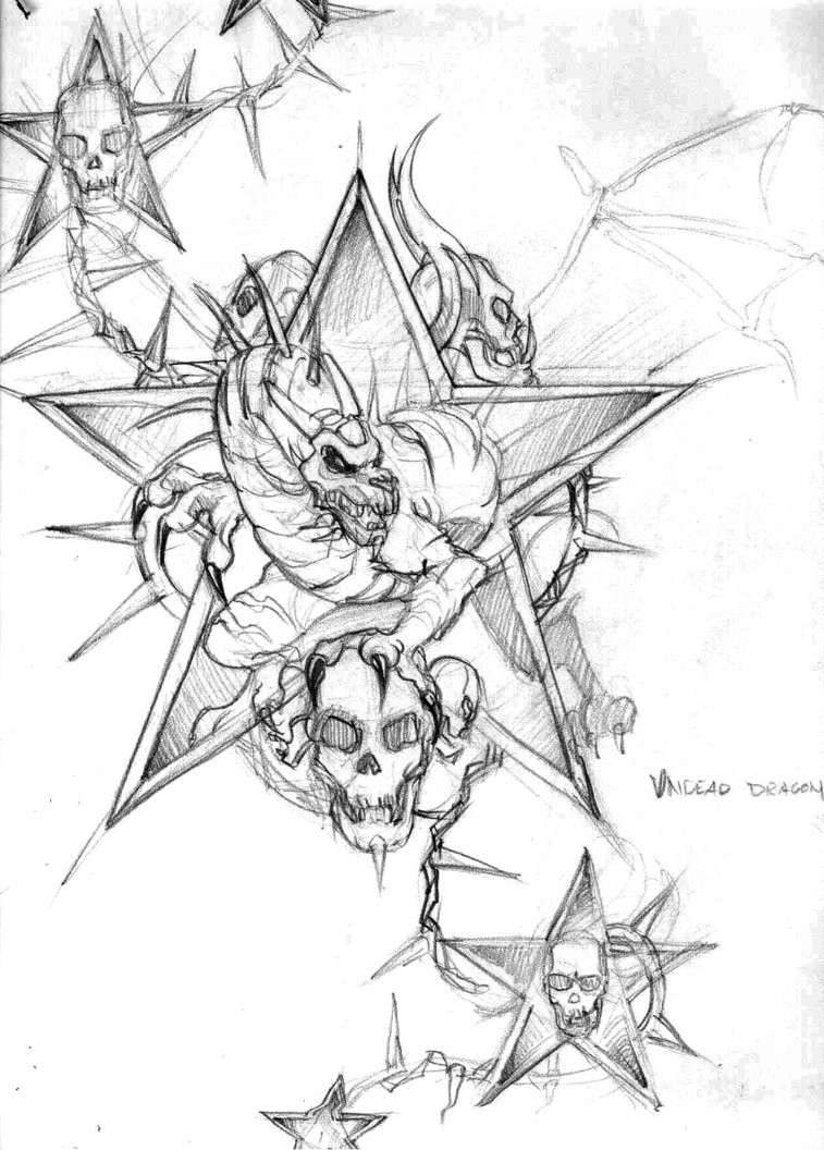 757x1056 Star Goth Dragon Tattoo Uc By Biomechlizardchick