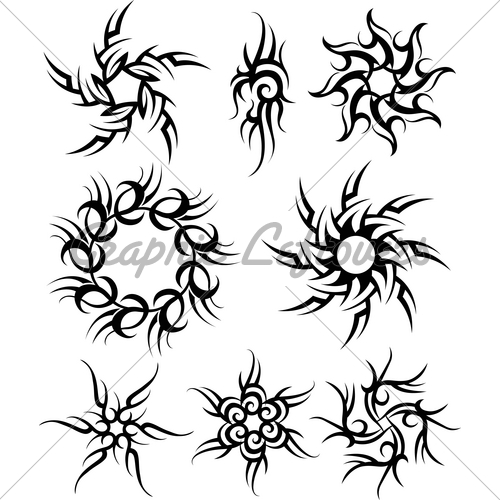 500x500 Great Designs Of Tribal Stars Tattoo Designs